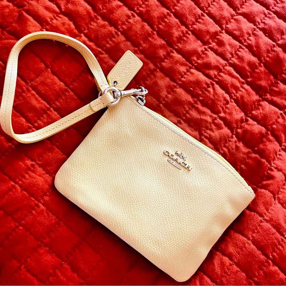 Banana Yellow Coach Wristlet